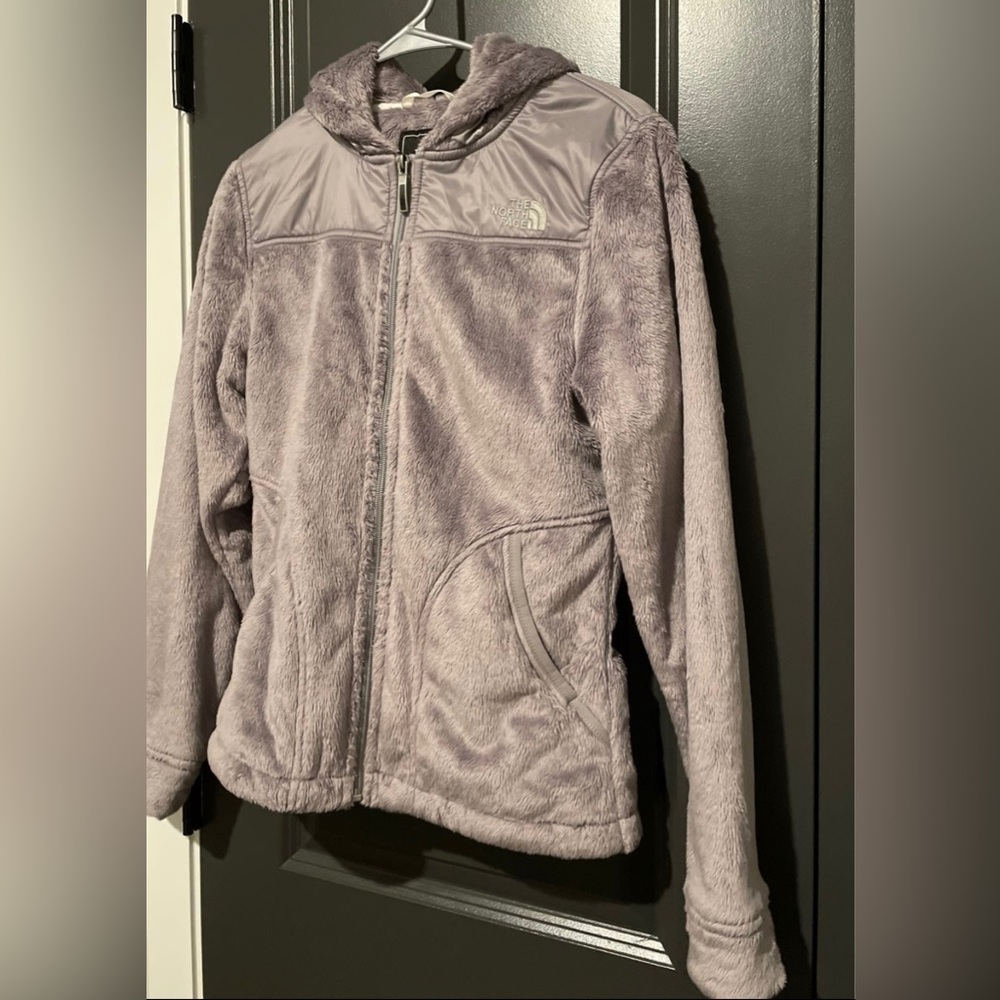 Gray XS The North Face Fleece Hooded Jacket